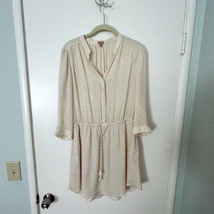 Babaton Aritzia Bennett White Silk Long Sleeve Dress